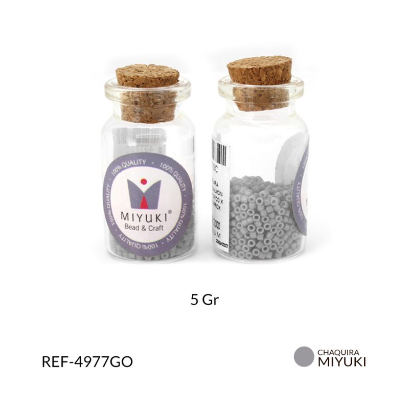 Chaquira miyuki gris o / x 5 gramos aproximado / Ref-4977GO / Ref-4977GO