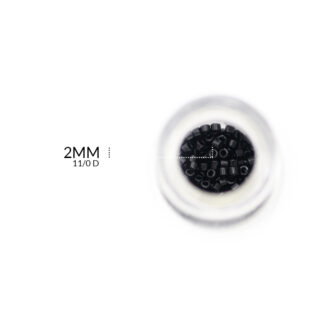 Chaquira miyuki color negro 2mm x 5grm
