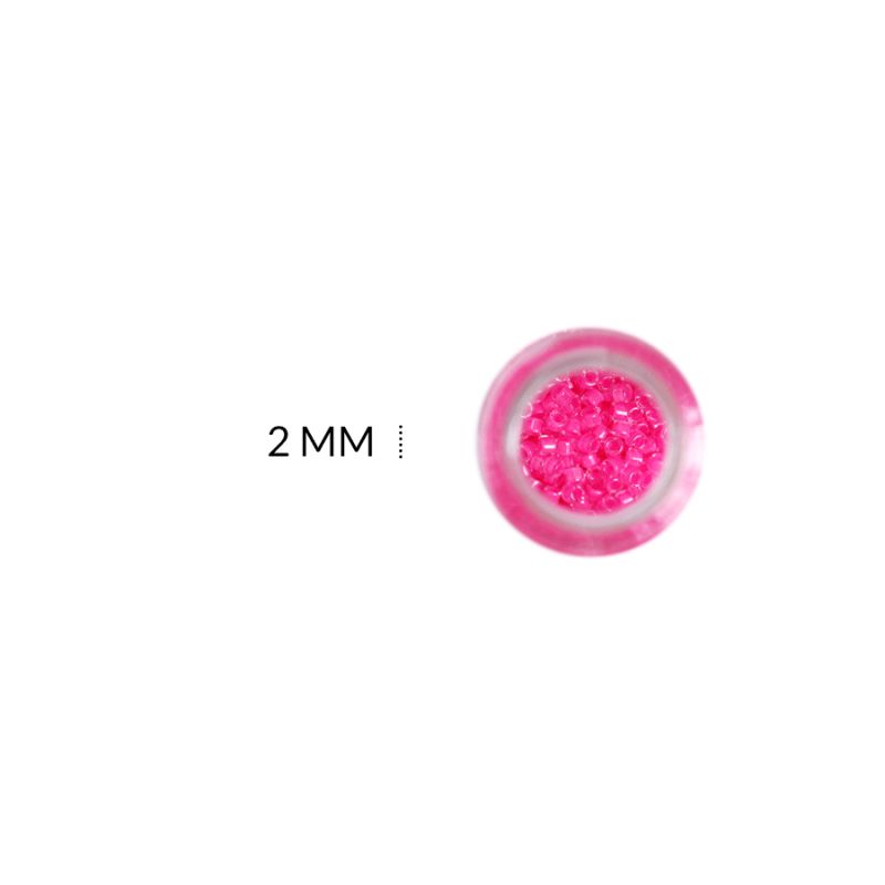 Chaquira miyuki inyectado fucsia fuerte 2mm / x 5 gramos / Ref-4979FF / Ref-4979FF