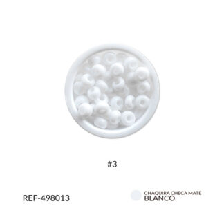 Mostacilla checa mate blanco #3 paquete x25 gramos