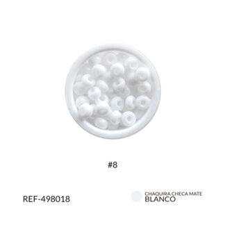Mostacilla checa blanco mate #6 paquete x25 gramos