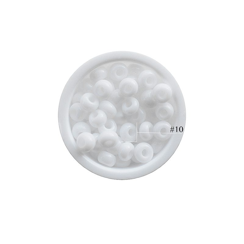 Chaquira checa #10 color blanco mate / Paquete x 25 gramos / Ref-49801XP / Ref-49801XP