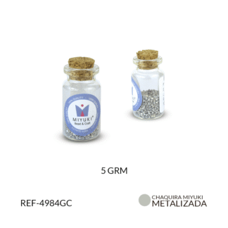 Chaquira miyuki metalizada gris claro x5 gramos aproximado
