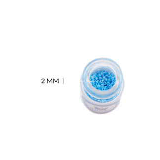 Chaquira miyuki azul capri tornasol perlado 2mm x5 gramos
