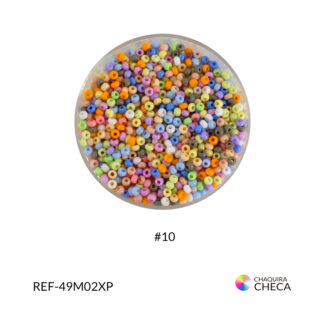 Mostacilla checa color pastel mixto #10 Paq. x25grm