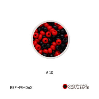 Mostacilla checa coral mate #10 paquete x25 gramos