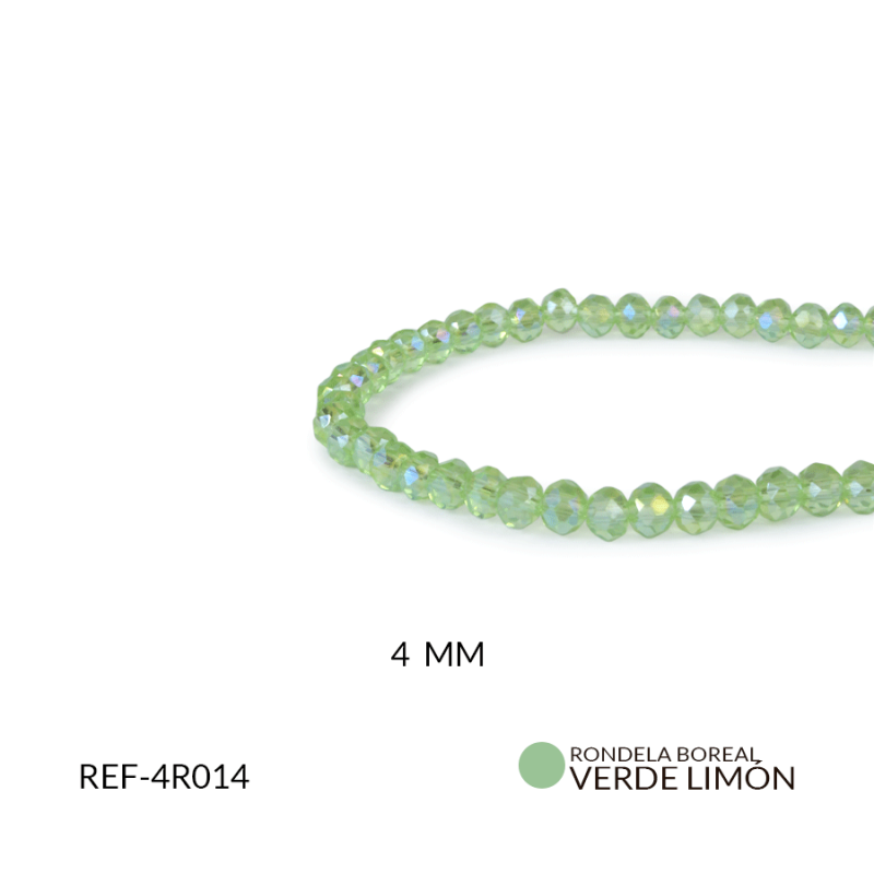 Rondela boreal 4 mm color verde limon / x sarta / Ref-4R014