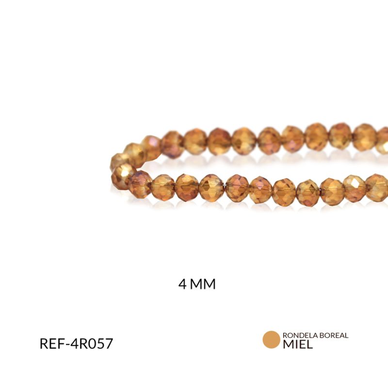 Rondela boreal 4 mm color miel / x sarta / Ref-4R057