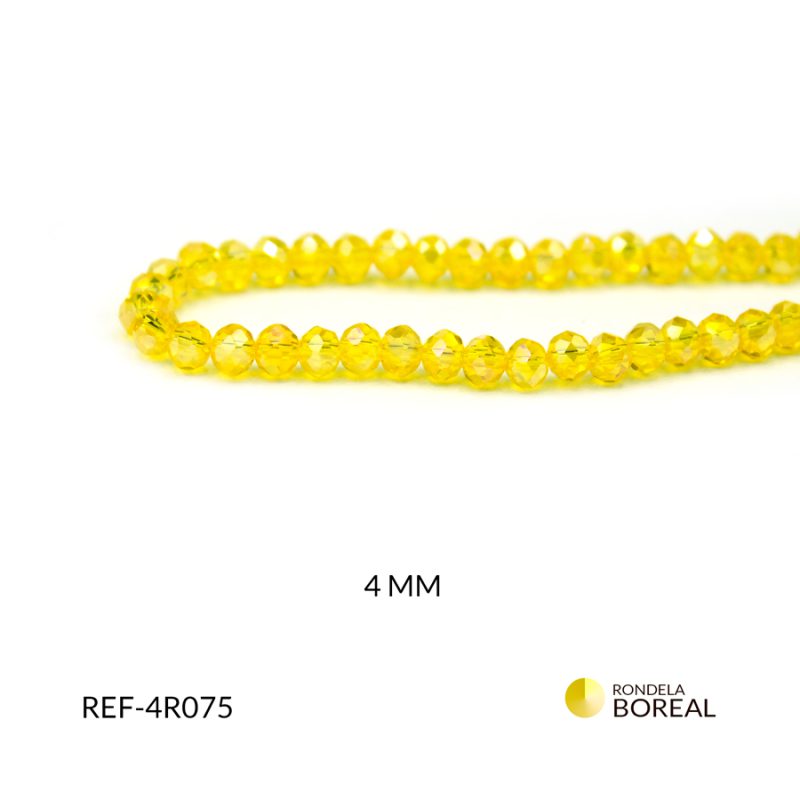 Róndela murano amarillo quemado boreal 4mm x sarta