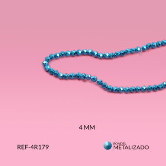 Rondela metalizado azul zafiro 4mm
