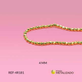 Rondel metalizado dorado 4mm