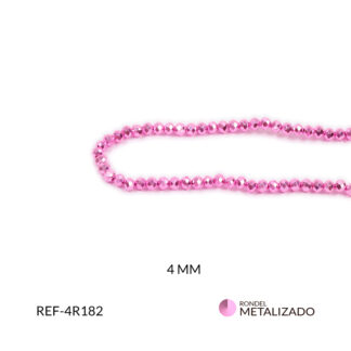 Rondel metalizado fucsia claro 4mm x sarta