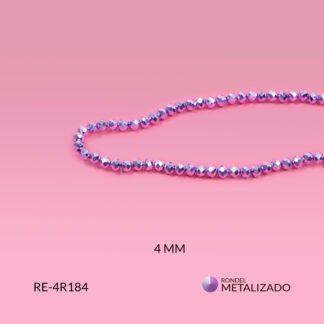 Rondel metalizada lila 4mm / x sarta / Ref-4R184 / Ref-4R184