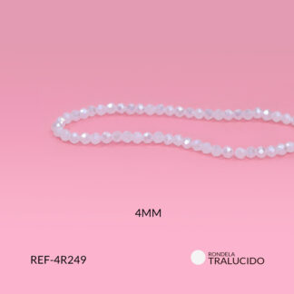 Róndela murano blanco traslucido 4mm x sarta