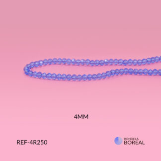 Róndela murano azul celeste traslucido 4mm x sarta