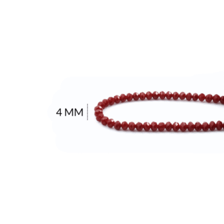 Rondela mate rojo vino 4mm / x sarta / Ref-4R303 / Ref-4R303