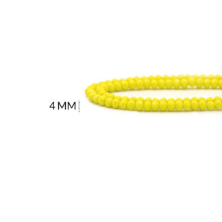 Rondela color amarillo mate 4mm x sarta