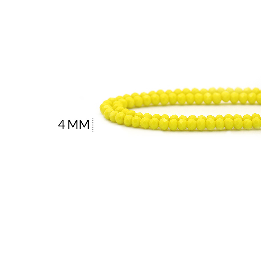 Rondela color amarillo mate 4mm x sarta