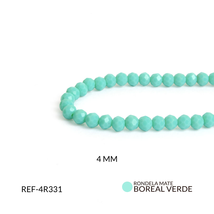 Róndela verde aguamarina mate 4mm