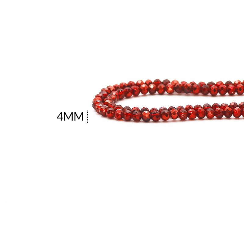 RONDELA BICOLOR ROJO 4MM / x sarta 48 cm aprox / REF-4R427 / RER-4R427