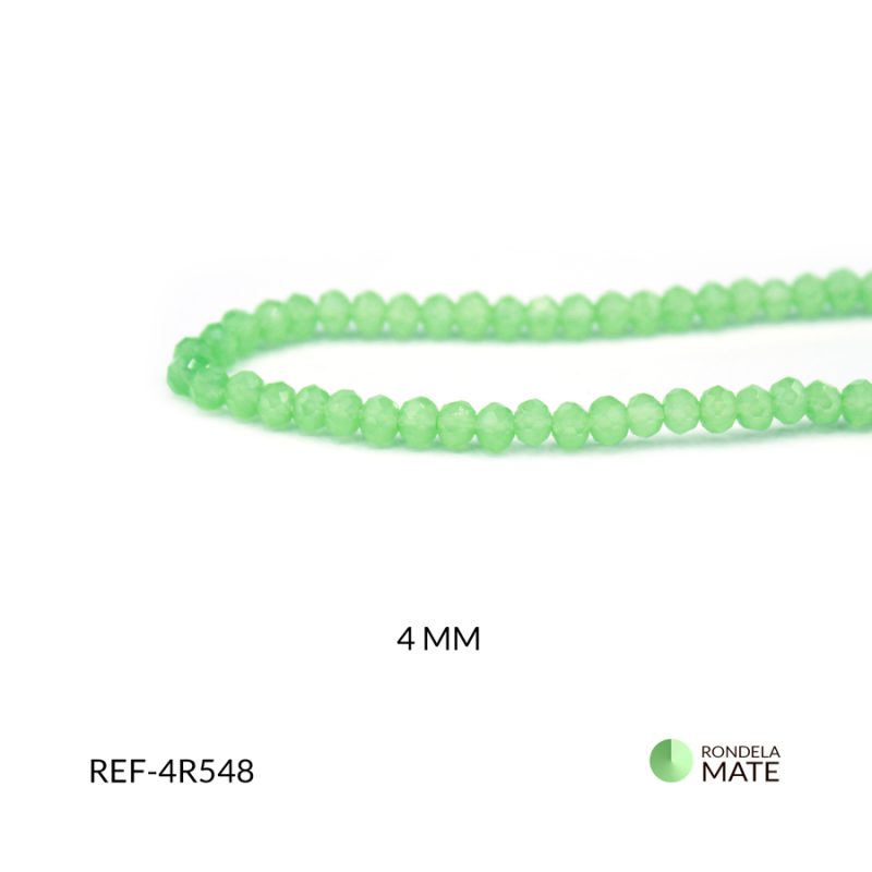 Rondela mate verde 4mm / x sarta / Ref-4R548