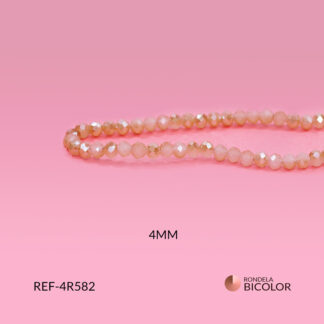 Róndela murano bicolor beige boreal 4mm x sarta