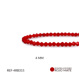 Rombo mate rojo bandera 4mm / x sarta / Ref-4RB315 / Ref-4RB315
