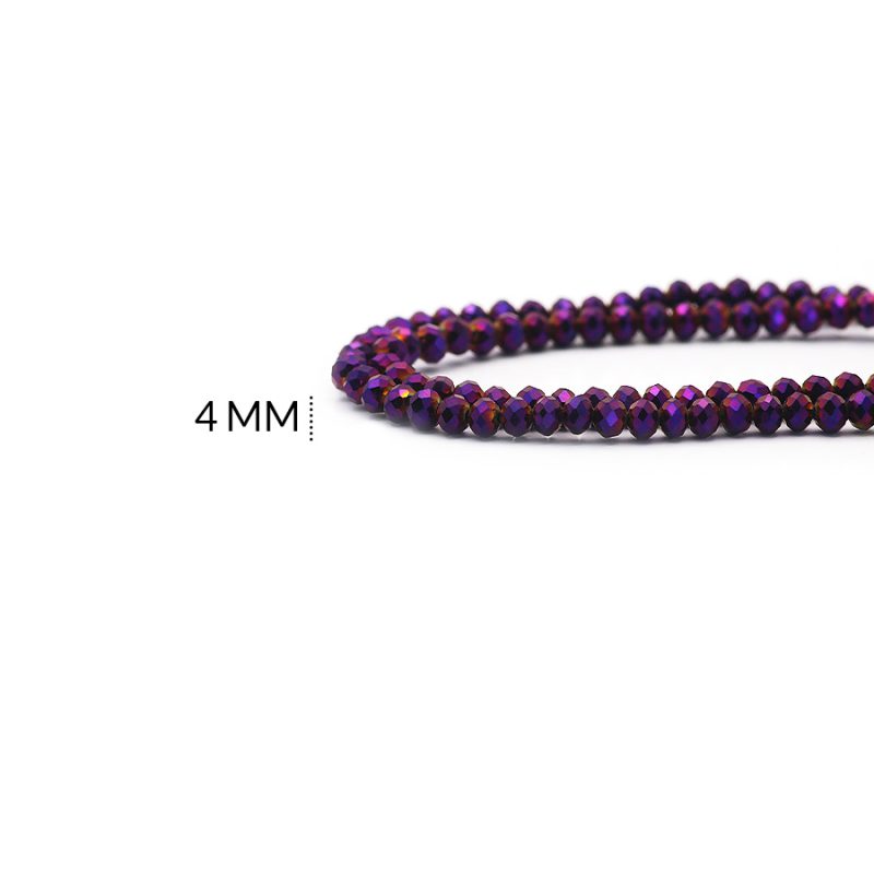Rondela 4 mm color metalizado morado magenta / x sarta / ref - 4R169