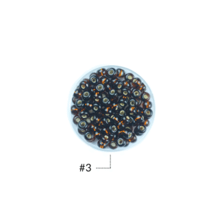 Mostacilla checa centro plata smoked topaz #3 paquete x25 gramos