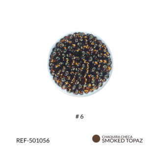 Mostacilla checa centro plata smoked topaz #6 paquete x25 gramos