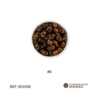Mostacilla checa centro plata smoked topaz #8 paquete x25 gramos