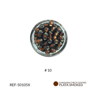 Mostacilla checa centro plata smoked topaz #10 paquete x25 gramos