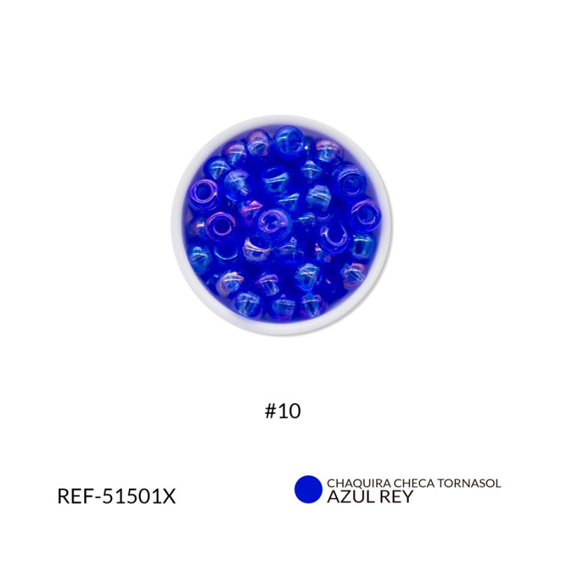 CHAQUIRA CHECA COLOR TORNASOL AZUL REY #10 / PAQUETE x 25 GRAMOS / Ref-51501XP