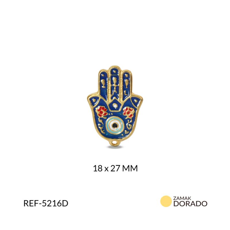 Dije zamak mano fortuna resina negro 18x27mm x und