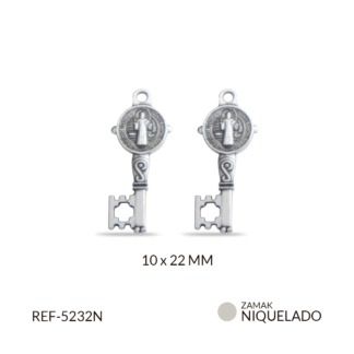Dije zamak llave San Benito 10 x 22 mm / Paquete x 12 und / REF-5232N / REF-5232N