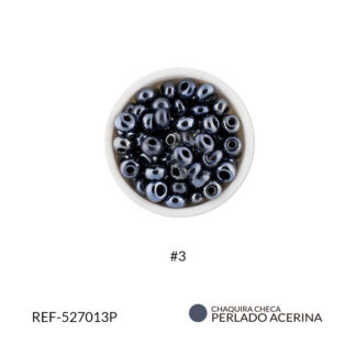 Mostacilla checa perlado acerina #3 paquete x25 gramos