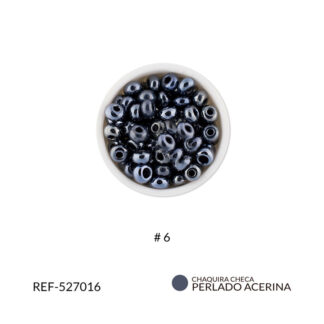 Mostacilla checa perlado acerina #6 paquete x25 gramos