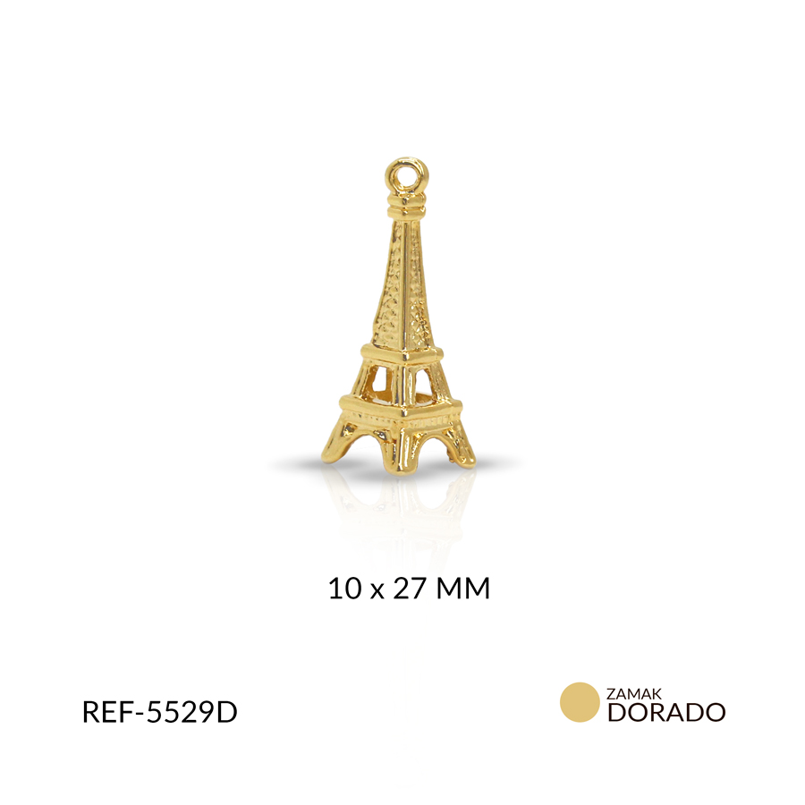 Dije Zamak torre Eiffel 10 x27 mm / x unidad / Ref-5529D