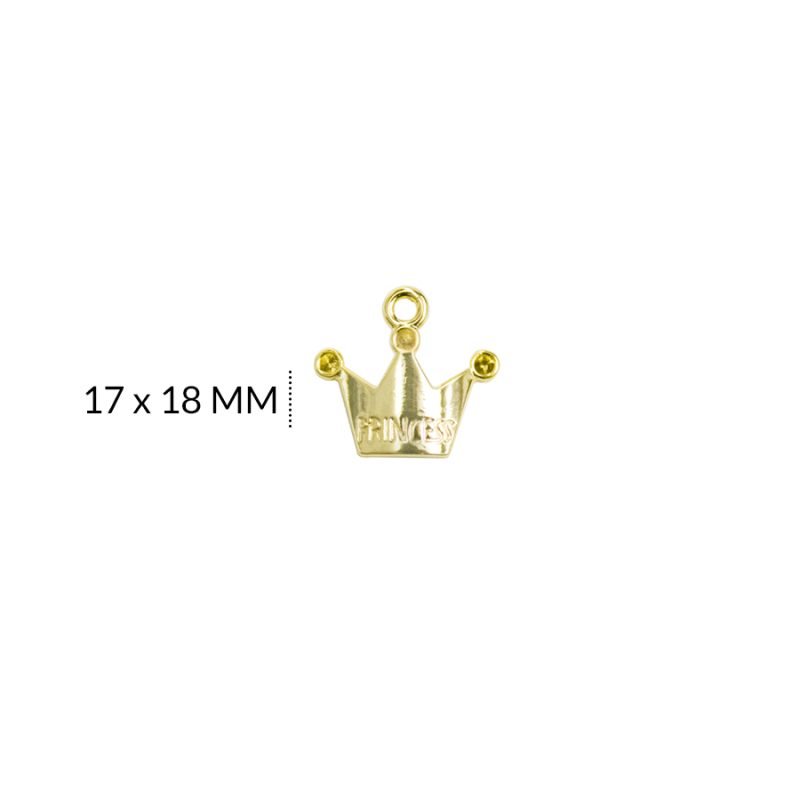 DIJE ZAMAK CORONA PRINCESS 17 X 18 MM / paquete x 3 und / Ref-5555D