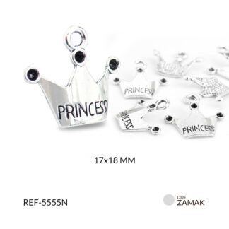 Dije zamak corona Princesa 17x18mm paquete x12 unidades