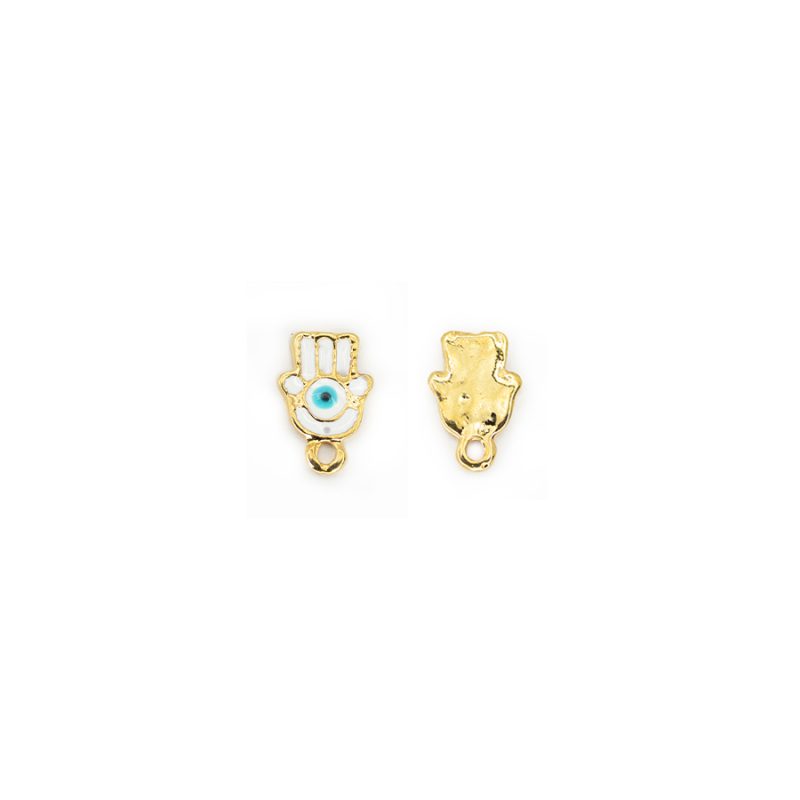 Dije en zamak mano fortuna resina blanca / x unidad / Ref-5885D / REF-5885D-blanco