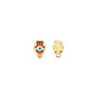 Dije en zamak mano fortuna resina roja x unid
