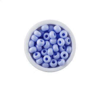 Mostacilla checa azul mate pastel #8 paquete x25 gramos