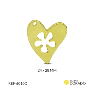 Dije zamak corazón silueta trébol 22x23mm x unid