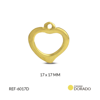 Dije zamak corazon bruno 17x17mm x3 unidades