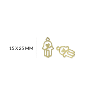 Dije zamak mano hamsa 15x25mm x3 unidades