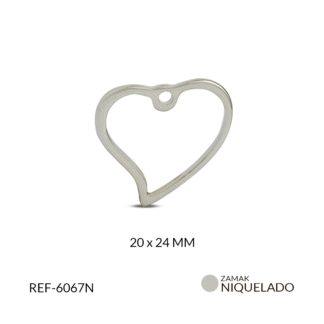 Dije zamak silueta corazón 20x24mm x6 und