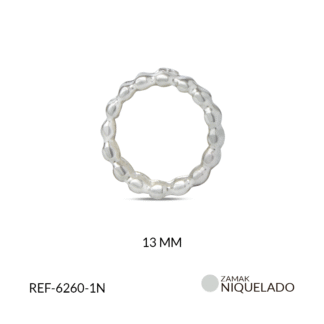 Argolla zamak punteada 13mm x12 und