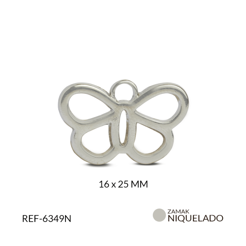 DIJE ZAMAK MARIPOSAS 16x25MM / PAQUETE x 6 UND / Ref-6349N
