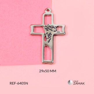 Cruz zamak facetada rosto Jesús 29x50mm x und